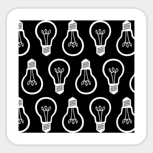 Lightbulb Black and White Pattern Sticker